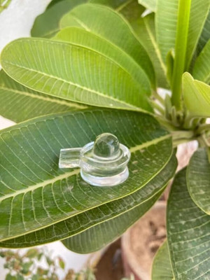 Astro Astro-D A+ Natural Quartz Crystal Shivling Lord Shiva Shiv Lingam 10-20 Grams Decorative Showpiece  -  5 cm(Crystal, Silver)