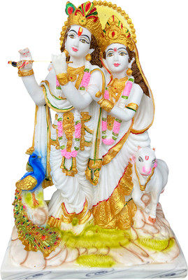 INTERPAL Radha Krishna Radhe Shyam Decorative Showpiece  -  33 cm(Polyresin, White)