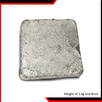 DOKCHAN Solid Ranga Lead Heavy brick for Lal kitab remedy and astrology (Weight : 1kg) Decorative Showpiece  -  1.5 cm(Metal, Silver)