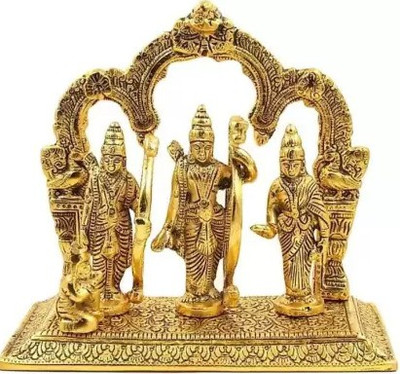 Chandra Art Collection Ram Darbar Murti with Ram Lakshman Sita and Hanuman for Home & office Decorative Showpiece  -  22 cm(Metal, Gold)