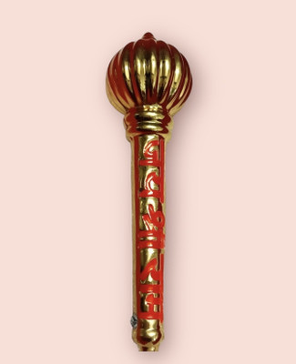 Idolsplace Lord Hanuman Ji Gada of Pure Brass for Home Temple Decorative Showpiece  -  10 cm(Brass, Gold)