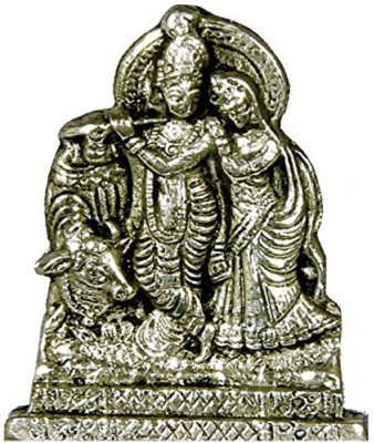 numeroastro Shri Radha Krishna Idol In Panchdhatu Decorative Showpiece  -  6 cm(Brass, Silver)