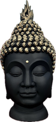 Anmolg Buddha Head Statue Home Decor Decorative Showpiece(BIG) Decorative Showpiece  -  12 cm(Ceramic, Black)