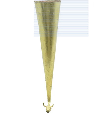 amishi blissful decor Brass Gaumukhi Shringi Abhishek Pot for God Idols Decorative Showpiece  -  16 cm(Brass, Gold)