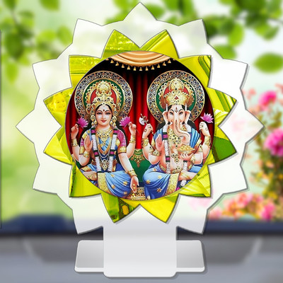 SANBIA Lakshmi Ganesh Laxmi Ganesha Car Dashboard Idol Premium Decorative Showpiece  -  11 cm(Plastic, Multicolor)