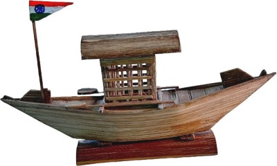 Him Kalaa Handmade Bamboo Boat Decorative Showpiece  -  15 cm(Bamboo, Brown)