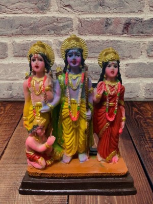 GRACE ENTERPRISES Lord Ram Darbar idol ,Hanuman ji Murti Decorative Showpiece  -  12 cm(Polyresin, Multicolor)