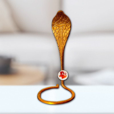 SBBCO Metal Golden Shivling Shesh Naag / Naag Devta Showpiece Decorative Showpiece  -  22.40000000000002 cm(Metal, Gold)