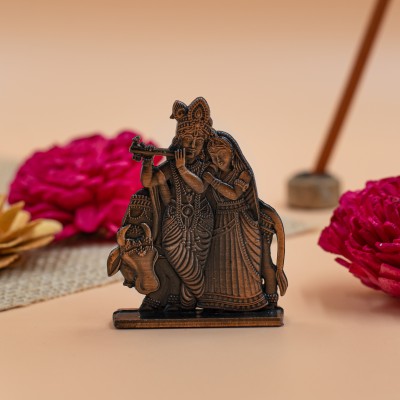 zyytra radhe krishna car dashboard Decorative Showpiece  -  5.5 cm(Metal, Brown)