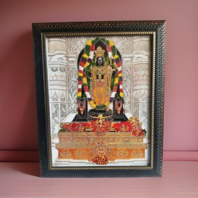 salvusappsolutions Divine Ayodhya Ram Lalla Idol Photo Frame for Wall Decor (Multicolor_11x13 Inch) Decorative Showpiece  -  33 cm(Wood, Glass, Multicolor)