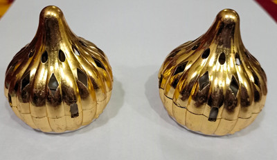 MCC Fashions LED Modak Colour Changing for Ganesh Chaturthi Decoration Pack of 2 Decorative Showpiece  -  7 cm(Plastic, Gold)