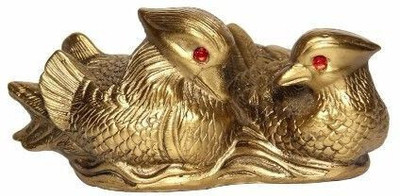 NITIN COLLECTION FENGSHUI/VASTU MANDARINE DUCK Decorative Showpiece  -  7 cm(Polyresin, Gold)