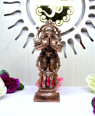 Shivam Statue Maker Copper Standing Lord Hanuman Idol Decorative Showpiece  -  13.5 cm(Copper, Brown)