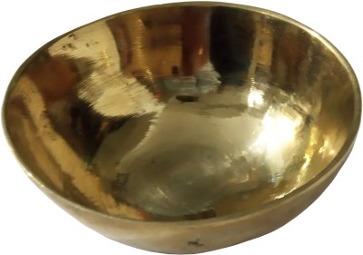 Purpledip Purpledip Kansa (Bronze) Ayurvedic Body Foot Sole Massager Bowl for Relaxation Decorative Showpiece  -  4 cm(Brass, Gold)