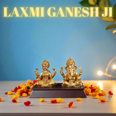 SBBCO Divine Magnet Lakshmi Ganesha Ji Statue Decorative Showpiece  -  6 cm(Polyresin, Gold)