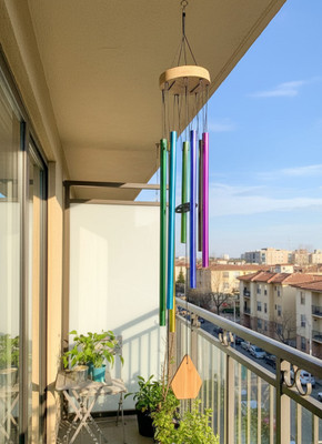GIFT VIBE HOME DECOR ITEMS SHOWPIECE WINDCHIME WALL HANGING FANG SHUI GIFT ITEMS Decorative Showpiece  -  18 cm(Aluminium, Multicolor)