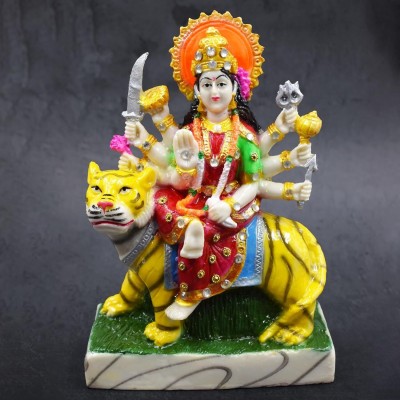 YEF Pack of 1 Durga Maa Decorative Showpiece  -  6.5 cm(Terracotta, Multicolor)