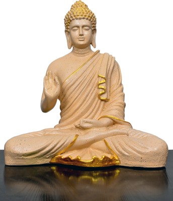 ANAVADYA Beautiful Sitting Buddha Idol Statue for Home & Garden Living Room - 15 Inch Decorative Showpiece  -  40 cm(Polyresin, Beige)