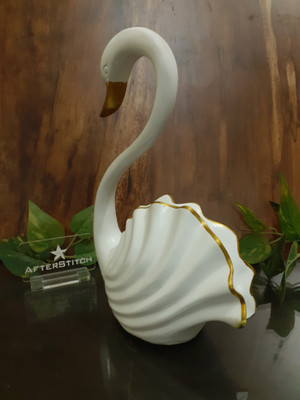 AFTERSTITCH SWAN WHITE PACK OF 1 D1 Decorative Showpiece  -  23 cm(Polyresin, White)