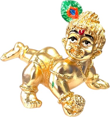 Kulin Laddu Gopal Idol | Laddu Gopal Idol For Car Dashboard | Home Decor | Decorative Showpiece  -  6 cm(Gold Plated, Gold)