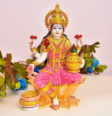 LNT Handicraft Polyresin Marble dust Laxmi Ji Murti Decorative Showpiece  -  7 cm(Resin, Multicolor)
