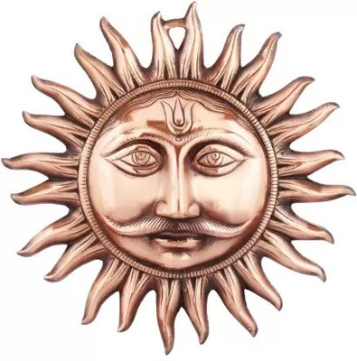 nagaana Wall Hanging Lord Sun Idol Suraj surya Murti Statue 27 cm Decorative Showpiece  -  27 cm(Copper, Brown)