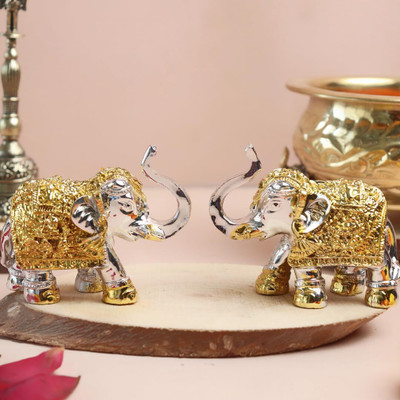 The Spiritual Living Elephant Showpiece | Showpiece Items | Home Decor Items Showpiece | Decorative Showpiece  -  5.1 cm(Brass, Gold)
