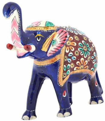 STARHANDICRAFT Metal Elephant Decorative Showpiece  -  10 cm(Wood, Multicolor)