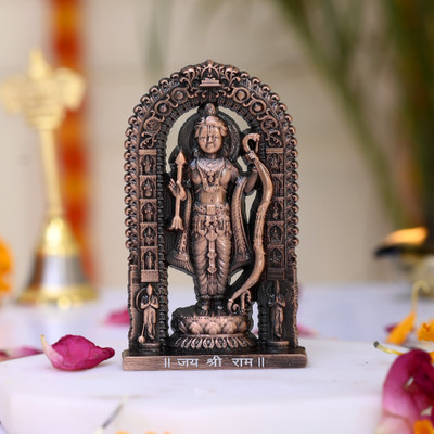 Craftam Ram Lalla Idol For Home And Office Temple And Car Dashbord Decorative Showpiece  -  7 cm(Metal, Copper)