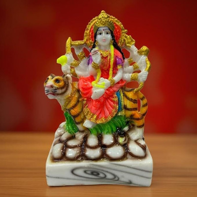 Gupangam Goddess Maa Durga MATA Rani Sherawali Murti Idol Statue Sculpture for Temple Decorative Showpiece  -  15 cm(Resin, Multicolor)