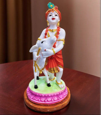 statue world Standing Krishna Cow Decorative Showpiece  -  29 cm(Resin, Multicolor)