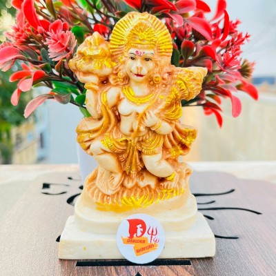 EliteTouch Hanuman Statue /Murti/ Idol Marble Finish Decorative Showpiece  -  12 cm(Marble, Brown)