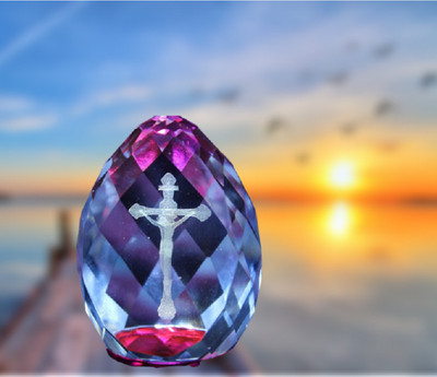 Lilone Holy Cross Crystal Decorative Showpiece  -  5 cm(Crystal, Clear)