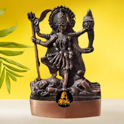 ADIYOGI Handicraft Metal Maa Kali Statues Idol | Goddess Kali Idol Statue for Temple, Ho Decorative Showpiece  -  12 cm(Metal, Brown)