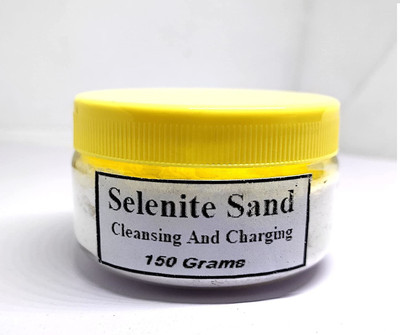 AIR9999 Natural Selenite Crystal Sand for Cleansing and Positivity Decorative Showpiece  -  4 cm(Crystal, White)