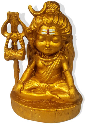 Utkarsh Bal Shiv Mahadev Bholebaba God Idol for Pooja, Car & Home Showpiece Gift Set Decorative Showpiece  -  7 cm(Resin, Gold)