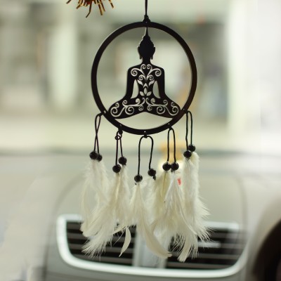 Pawandeep Graceful Buddha Dream Catcher Canvas Car Hanging Decorative Showpiece  -  13 cm(Wood, Black)