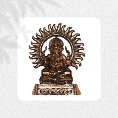 Craftail Gifts Gifts Base Chakra Ganesha/Religious Idols/God Figurine/handicrafts/Ganesh Decorative Showpiece  -  27 cm(Metal, Brown)