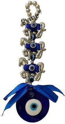 ELITEWAVE Vastu Feng Shui Evil Eye Wall Hanging with for Good Decorative Showpiece  -  4 cm(Crystal, Blue)