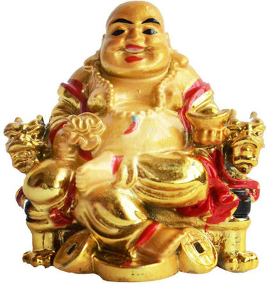 SS GALLERY LAUGHING BUDDHA (8CM) Decorative Showpiece  -  8 cm(Polyresin, Multicolor)