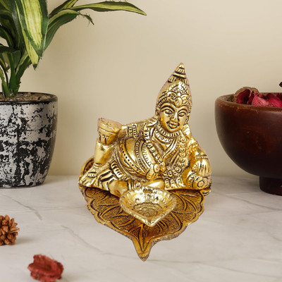 NOKTUS Brass Table Diya(Height: 3.5 inch)