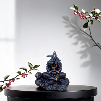 Utkarsh Meditating Hanuman Ji Murti for Car Dashboard, Meditation Bajrangbali Statue Decorative Showpiece  -  7.5 cm(Resin, Black)