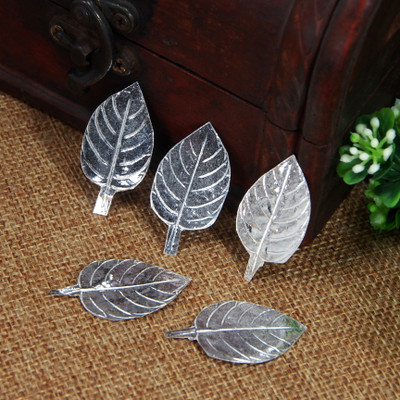 Nakoda Store Tulsi Patta (3 gm)[ 5 tulsi Paatta combo] Decorative Showpiece  -  1.27 cm(Silver, Silver)