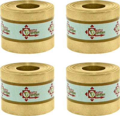 vastu vardan Brass Strip For Vastu Remedy {8 Feet, 25 MM Width, 0.3 MM Thickness}{Pack-4} Decorative Showpiece  -  11 cm(Metal, Gold)