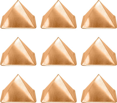vastu vardan Vastu Copper Curve Hollow Pyramid 4 Inch (Pack Of 9) Boost Positive Energy Decorative Showpiece  -  10.16 cm(Copper, Red)