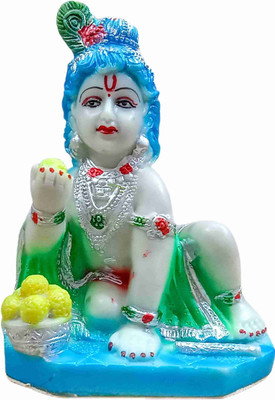 Karukrit collections Beautiful Lord Krishna Unbreakable statue idol Decorative Showpiece  -  16 cm(Polyresin, Multicolor)