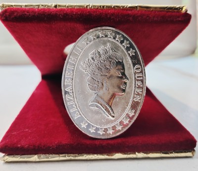 Enthirty Queen Victoria silver plated coin | 10 gram | oval shape Decorative Showpiece  -  4 cm(Silver Plated, Silver, Silver, Gold)