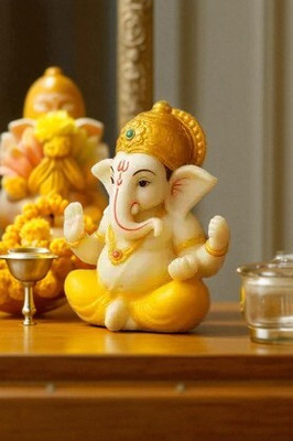 Rudraa Creations Decorative Showpiece  -  7 cm(Polyresin, White)