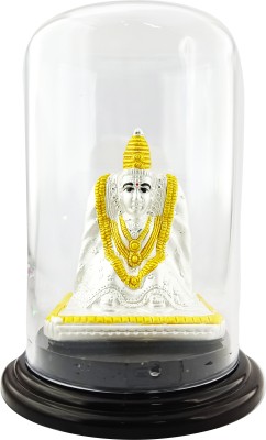 SILVERSPOT JEWEL SILVERSPOT JEWEL 999 Pure Silver Beautiful Tulja Bhavani with Acrylic Base Idol Decorative Showpiece  -  14 cm(Silver, White)