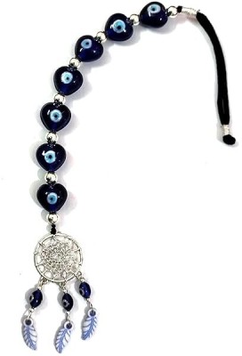 AIR9999 Blue Heart Shaped Evil Eye with Dream Catcher Lucky Charm Protection Hanging Decorative Showpiece  -  30 cm(Crystal, Multicolor)